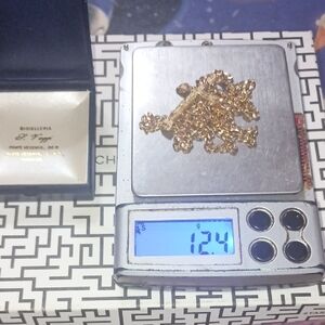 14k Gold Cross Pendant And Cuban Link Chain 12.4 G
